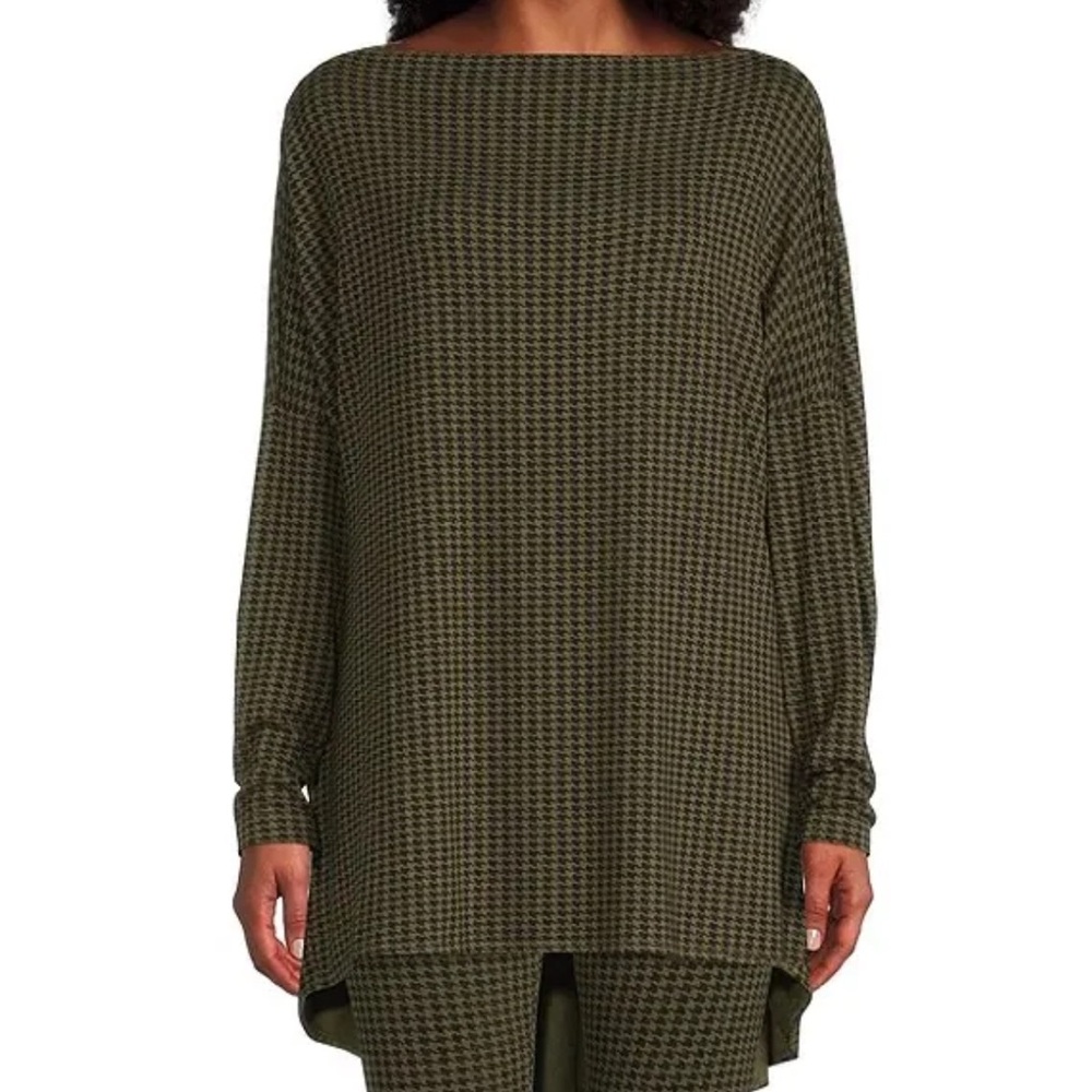 Bryn Walker Dimitri Tunic Nocciola Houndstooth Top